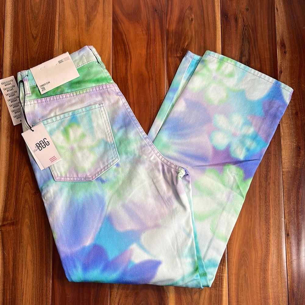 BDG botanical tie dye cowboy jean.